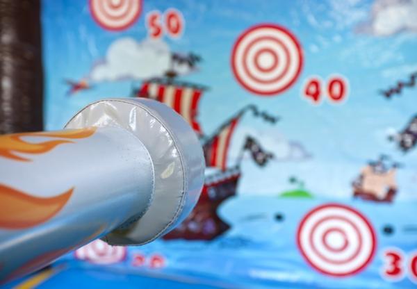 Pirata Ballcanon 2 combinados infláveis bonitos em 1 casa do salto do castelo com corrediça