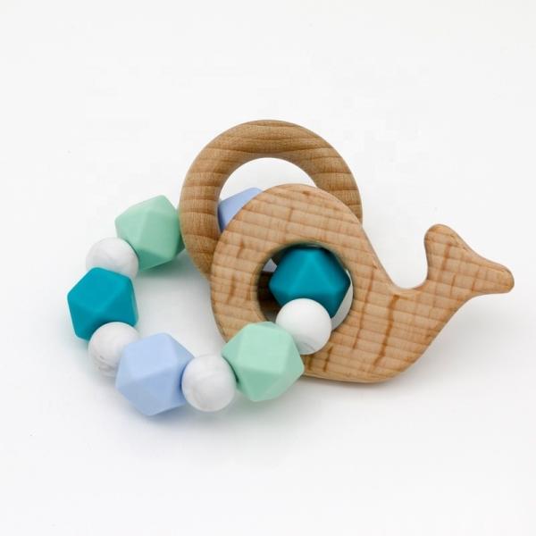 Baby Silica Gel Grip Teether Basic Teething Rattle  0 To 24 Months