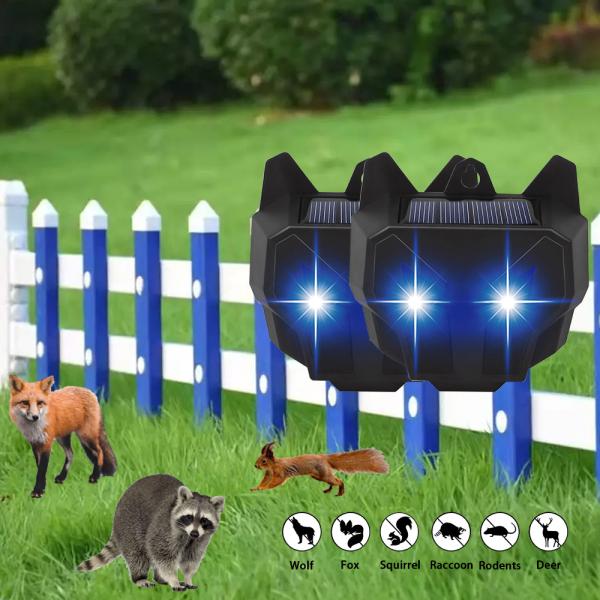 Solar Powered Red LED Lights Cockroach Trap and Raccoon Deterrent for Home Perimeter