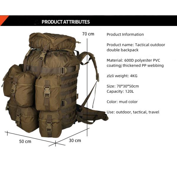 Outdoor Tactical Backpack Wear-Resistant Large-Capacity Molle System Multifunctional Bag