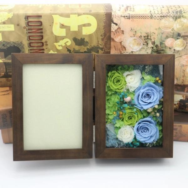 Luxury Gift Walnut Wood Photo Frame Preserved Flower Photo Frame For Lover Home Decoration