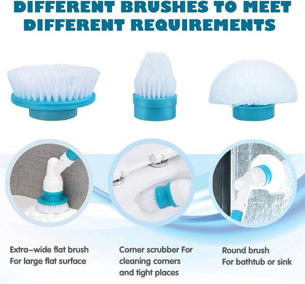 110V Electric Spin Scrubber Mop 360 Cordless Power Brush 60HZ
