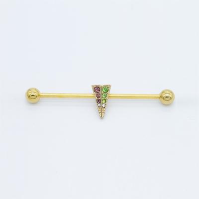ouro perfurando industrial fresco Crystal Gems Pyramid colorido da joia de 38mm