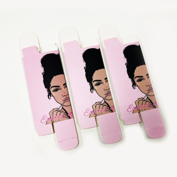 Hot Sale Customized Glossy Lipgloss Tube Folding Cosmetics Packaging Paper Box