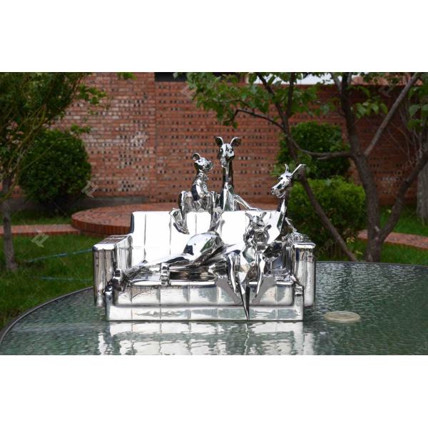 Зеркало Полированная из нержавеющей стали Мультфильм Декоративная скульптура 2