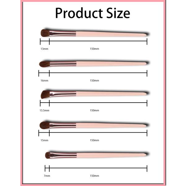 розовый набор щетки перемещения 5пкс, щетка теней для век волос пони смешивая с мешком ПУ