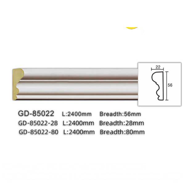 GD-85022 56mm Wholesale Rustic Corrosion Resistance Urethane Plain Pu Decorative Ceiling Moulding