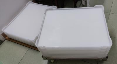 PP ABS Flat Bottom PPE CE 5cm Plastic Drying Trays For Capsule Drying