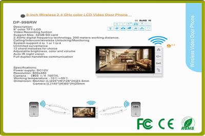 9 LCD body sensors villa intercom system color video door camera for residential intercom systems