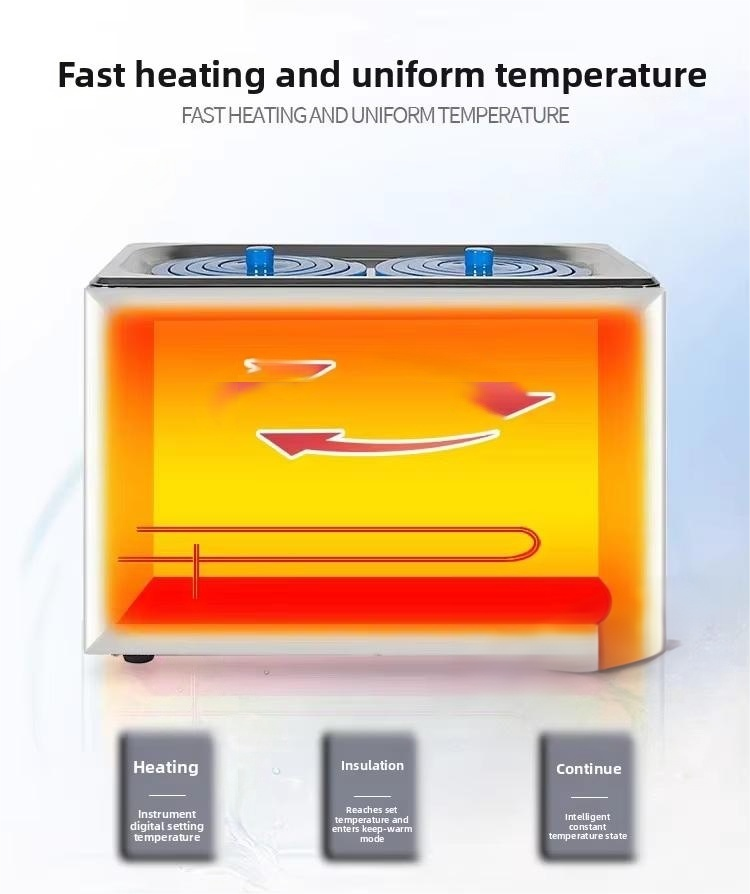 Cenlee Lab Water Bath Digital Thermostatic Heater 1C Accuracy Timer Function Electric Heating Stainless Steel Liner 3L