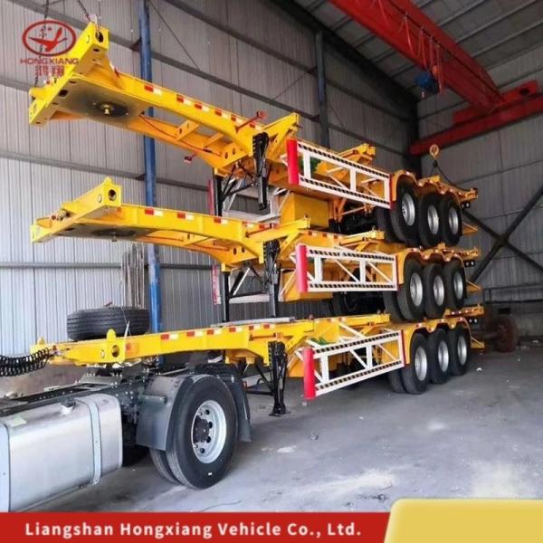 Tandem Skeleton Semi-Trailer 3-Axle Semi Trailer Tread 1820mm Tire Number 8/12/16