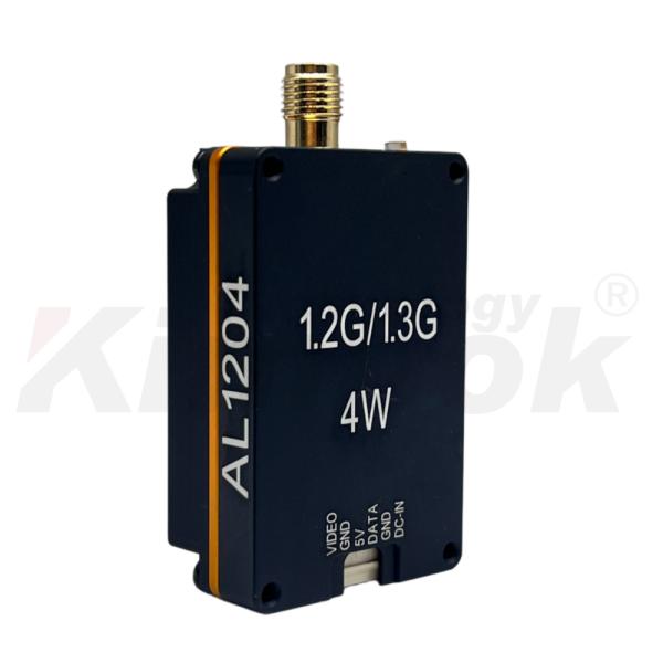 Kimpok AirLink AL1304 1.2GHz/1.3GHz 4WFPV Video Transmitter Wireless Data Transmission Module 1.2GHz 4W High Power Long Distance Signal Sender with Compact