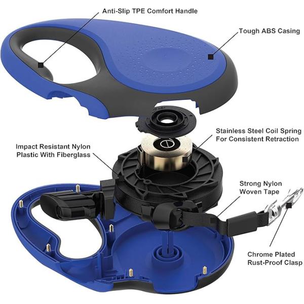 Convenient Walking Solution Reflective Retractable Dog Leash for Dogs Solid Pattern