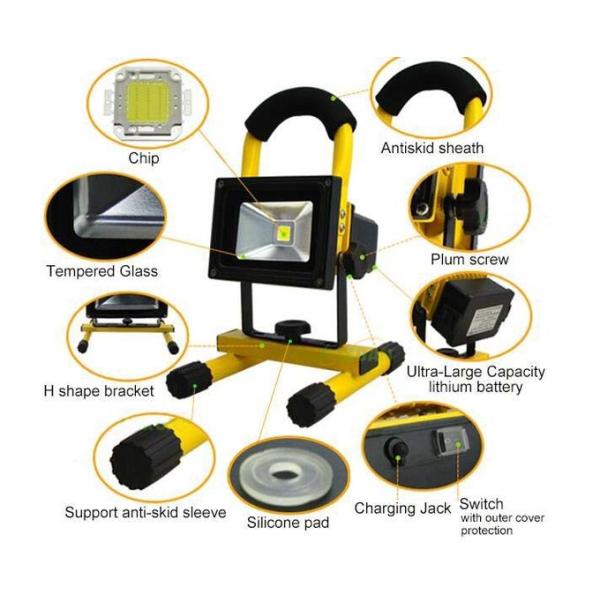 Popular Style 30W Rechargeable Led Flood Light With Lithium Battery 18650