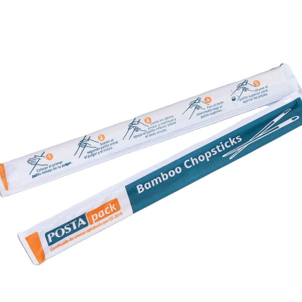 Bâton en bambou naturel de sushi de baguettes d'Eco Frindly avec le paquet de papier