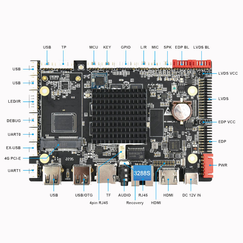 Android Board LCD EDP Motherboard RK3288 2K 4K LCD контрольная панель