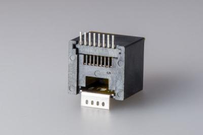 Single Port 180 Degree Modular Rj45 Connectors 8P8C SMT Female Jack Top Enter