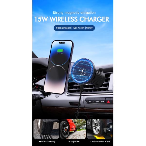 New Arrival Magnet Magnetic Car Charger Wireless Phone Holder Magnet Magnetic 15W Fast Car Wireless Charger For phone