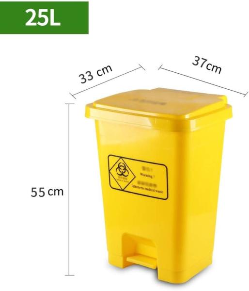 Trash Can Large Pedal In/Outdoor Dustbins Plastic Trash Can Medical Hospital Clinic Waste Recycling Compost Bins