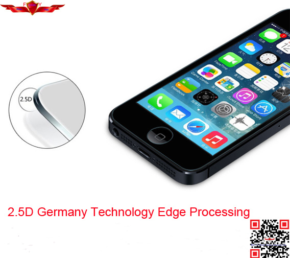New 2.5D 9H 0.2MM US German Schott Tempered Glass Screen Protector For Iphone 5/5C/5S