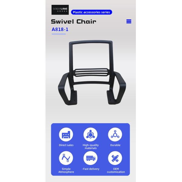 Пятизвездочный офисный стул Сдвижная основание смонтировано Пластиковые волокна офисный стул Пластиковая спина