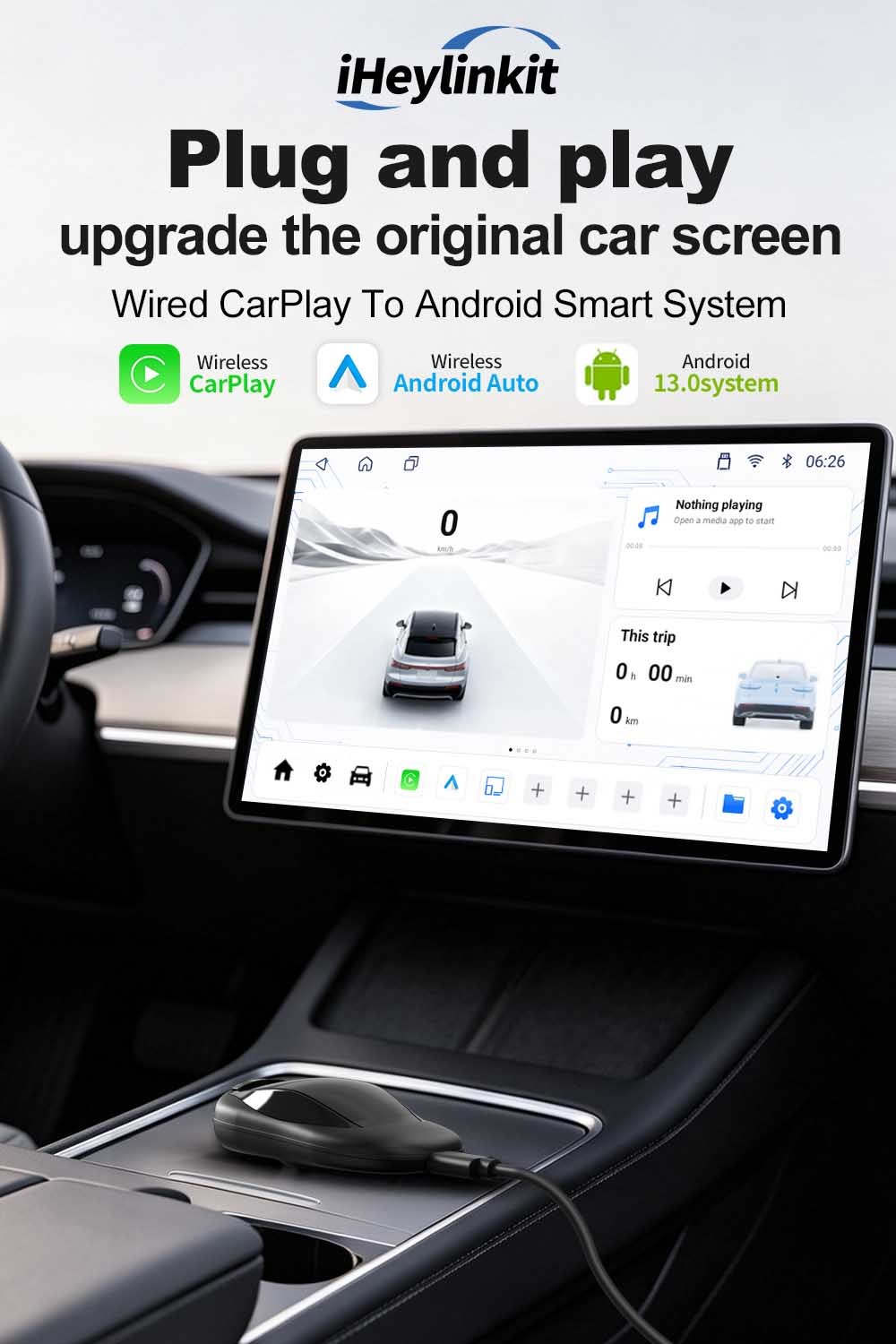IHeylinkit Car Media Carplay AI Android Auto Smart Box RK3562 Quad Core MirrorCast Function