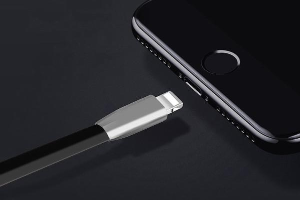 Zinc Alloy Shell Noodle Iphone USB Data Charging Cable For Apple , Samsung Phones