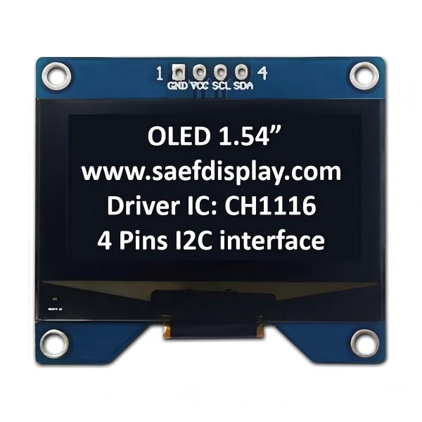 Factory 1.54-Inch OLED Display 128x64 with I2C Interface & CH1116 Driver