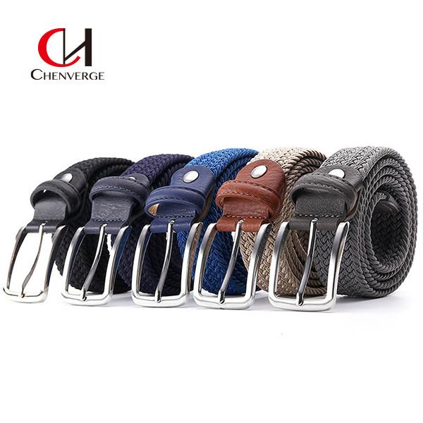 Cor elástica tecida forma de Pin Buckle Zinc Alloy Green da correia