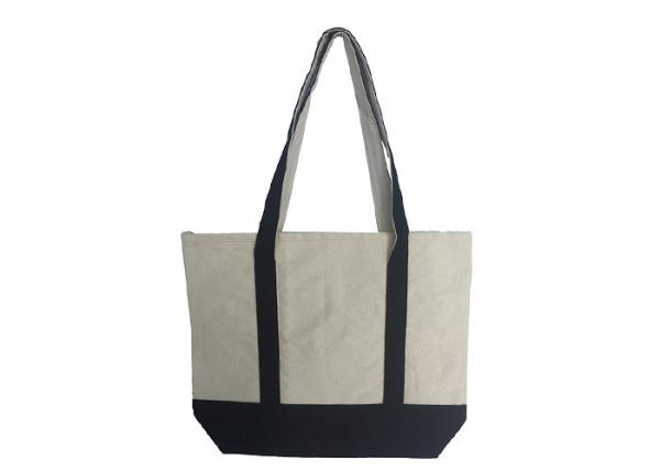 White 10oz 100 Cotton Tote Bags With Black Handles SEDEX Approval