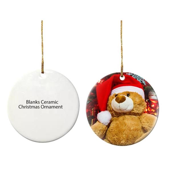 Personalized Christmas Ornaments With Photo Different Shapes Ceramic Sublimation Ornaments
