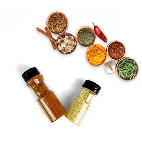 Clear PET Bottle BBQ Condiment Seasoning Plastic Salt Shakers Jar PET Spice Bottles Dry Food