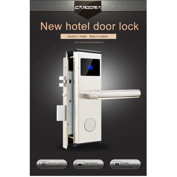 Smart Hotel Door Locks Stainless Steel Case Rfid Card Unlock Tamper Resistant