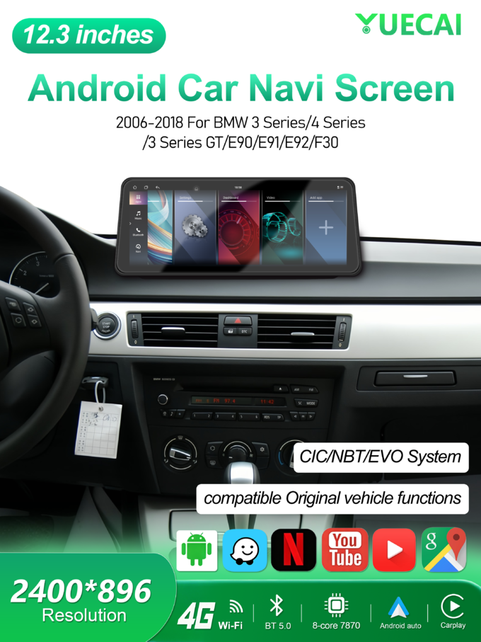 12.3inch Car DVD Screen for 2009-2012 for BMW 3 Series/E92-high  Including Frame Cable Canbus