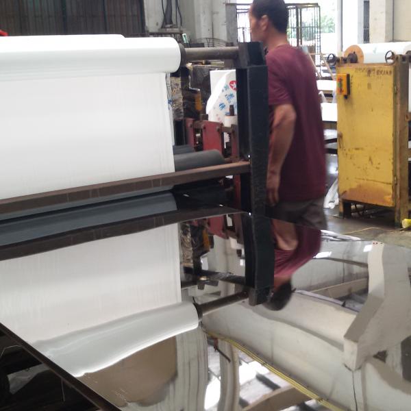 8K espejo acabado placa de acero inoxidable PE película protectora para electrónica de consumo