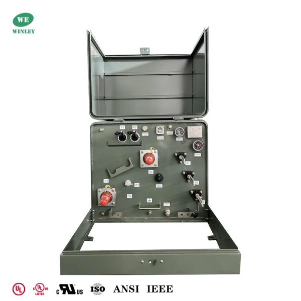 Transformador montado en una plataforma de fase única de 25Kva Transformador montado en tierra sumergido en aceite de 34500V a 120V MV&HV
