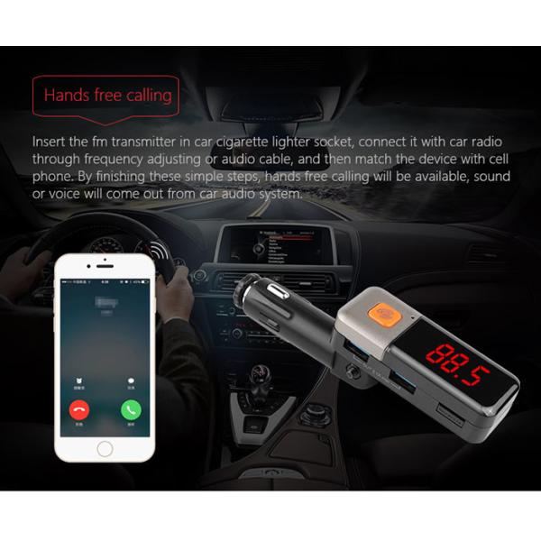 Hands - Free Automotive Bluetooth Car Charger MP3 Player With AUX Line Out