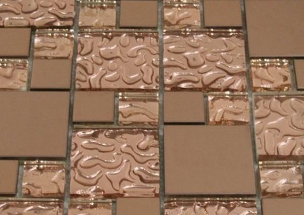 Beautiful Bronze Mixed Square Glass Mosaic Tile Churchill Hotel Backsplash Usage