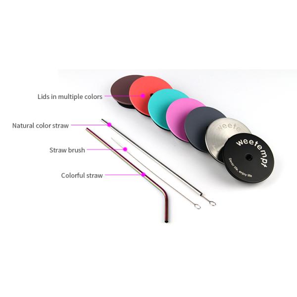 Reutilizables 700ml de boca ancha Logotipo personalizado Tumblers de acero inoxidable Taza de viaje personalizada de acero inoxidable con paja Construcción de vacío de doble pared