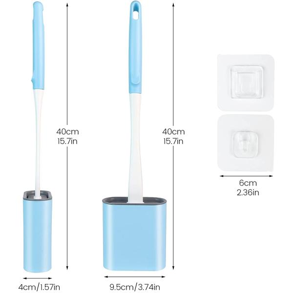 TPR Silicone Toilet Brush Set With Holder Wall Mounting Bathroom Use