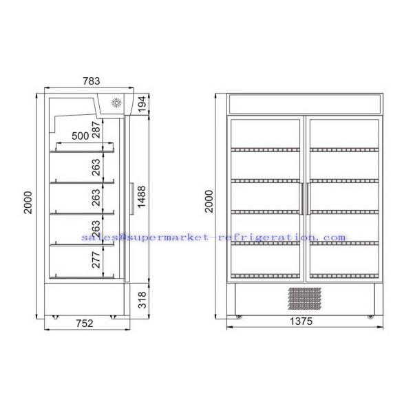 Supermarket refrigerated glass door beverage showcase - Fresh Meadows