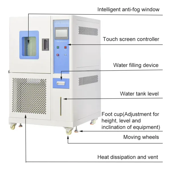 UP-6195 Programmable Rapid-Rate Thermal Cycle Chamber with Reinforced Door Latches and Silicone Gaskets for Environmental Testing