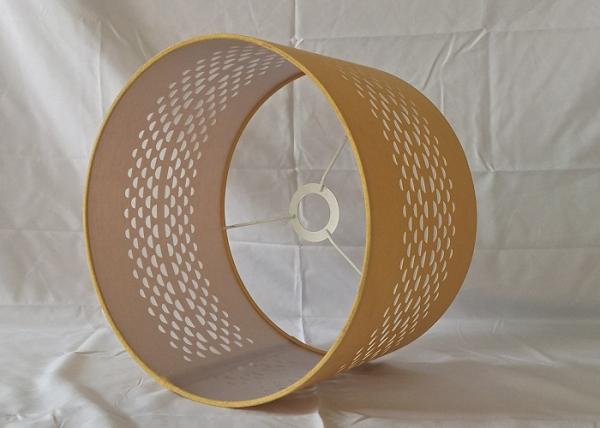 Yellow Drum Hole Laser Cut Lampshade White PS Inside In The Center