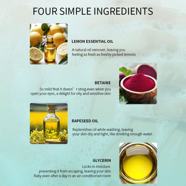 Plant Extract Scented Betaine Lemon Shower Gel Body Wash Hydrated Skin 300ml