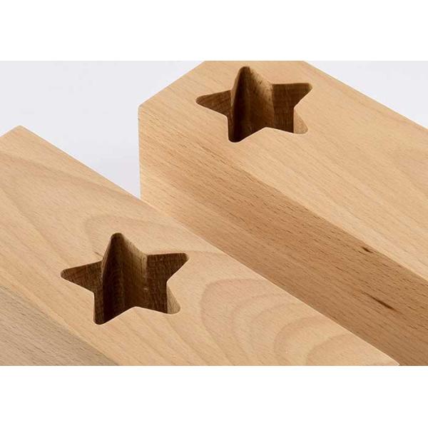 Wooden Custom Trophy Cup Engraving / Lasing Logo Star Design Awards For Staff