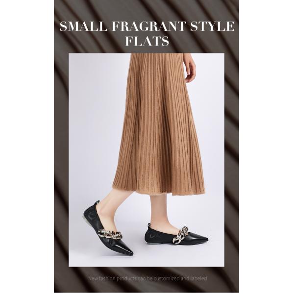 Personalized Process Chain Trim Office Lady Shoe Pointed Toe