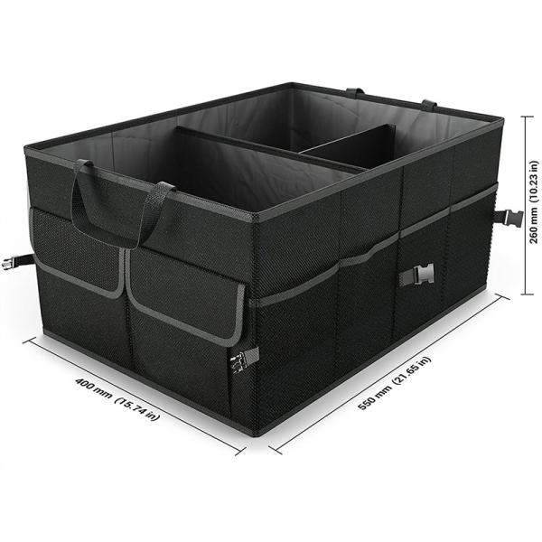 Car Trunk Organizer Collapsible Auto Trunk Storage Box Non Slip Bottom Securing Straps