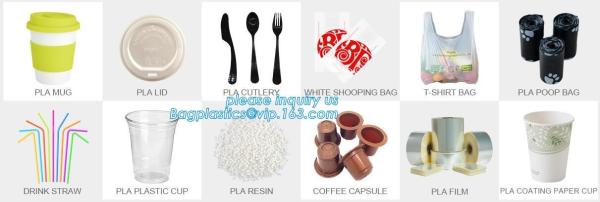 China manufacturer 100% biodegradable singlet bags with EN13432 BPI OK compost home ASTM D6400 certificates, BIO, ECO