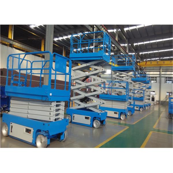 Narrow Body Anti Clamping Electric Scissor Lift 6m-14m With Emergency Lowering Valve