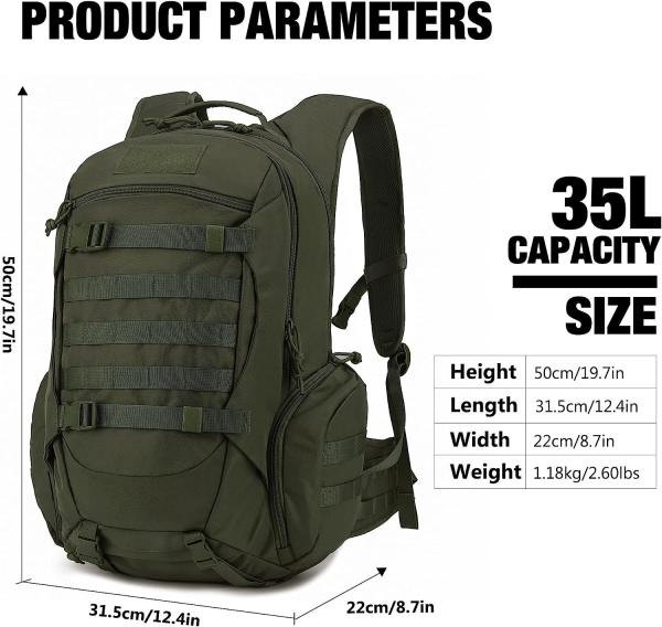 Hiking Camping Backpack 40L, Lightweight Rucksack Men Women Outdoor Sport Trekking Traveling Daypack